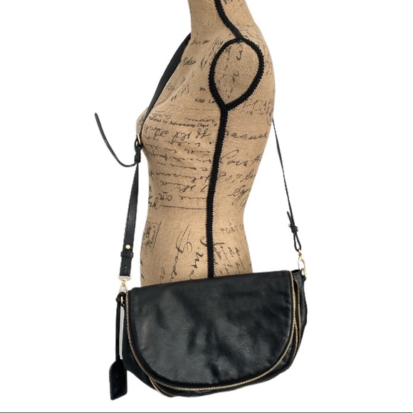 Badgley mischka cross body leather black satchel - Picture 1 of 16